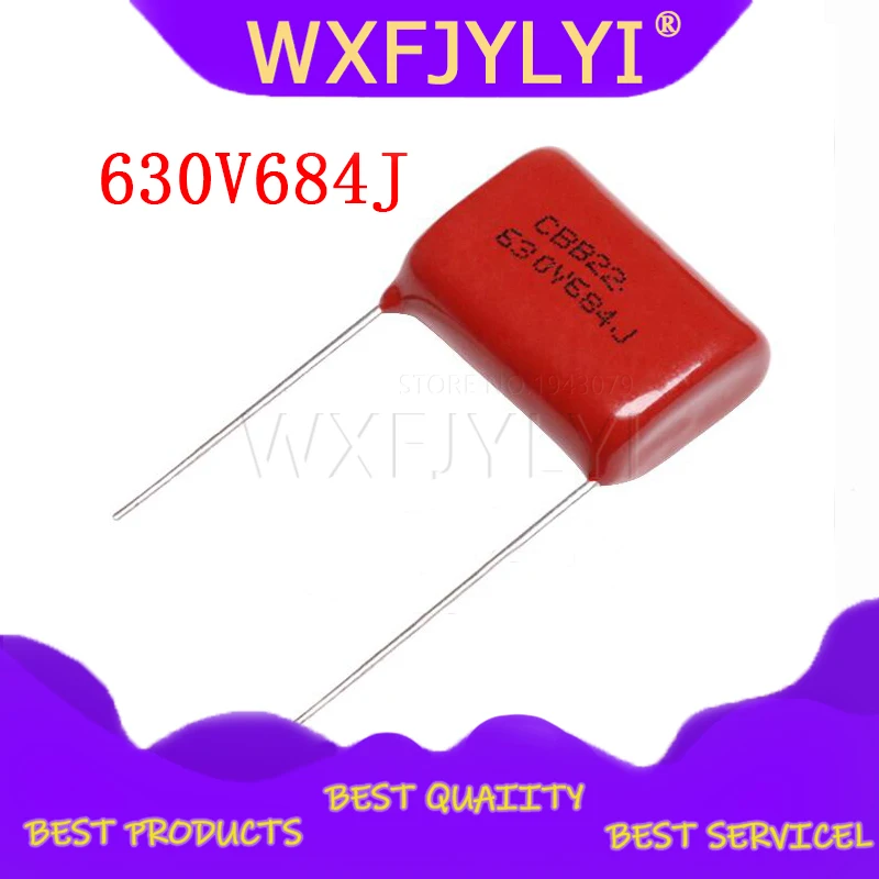 10 шт. 630V684J 0 68 мкФ шаг 20 мм 684 630 в 680nf CBB полипропиленовый пленочный конденсатор |