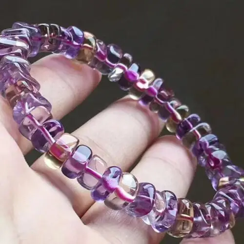 

Genuine Natural Ametrine Quartz Yellow Purple One Bracelet Women Lady AAAAA Gift 8mm Gemstone Crystal Bracelet AAAAA