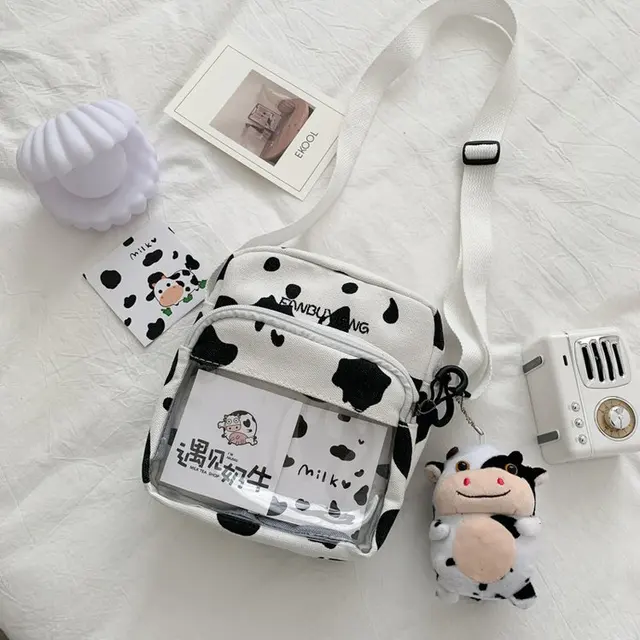 Tehénfoltok Itabag Táska Baba Kollekció Vászon Messenger Cipzár Válltáska Női Medál