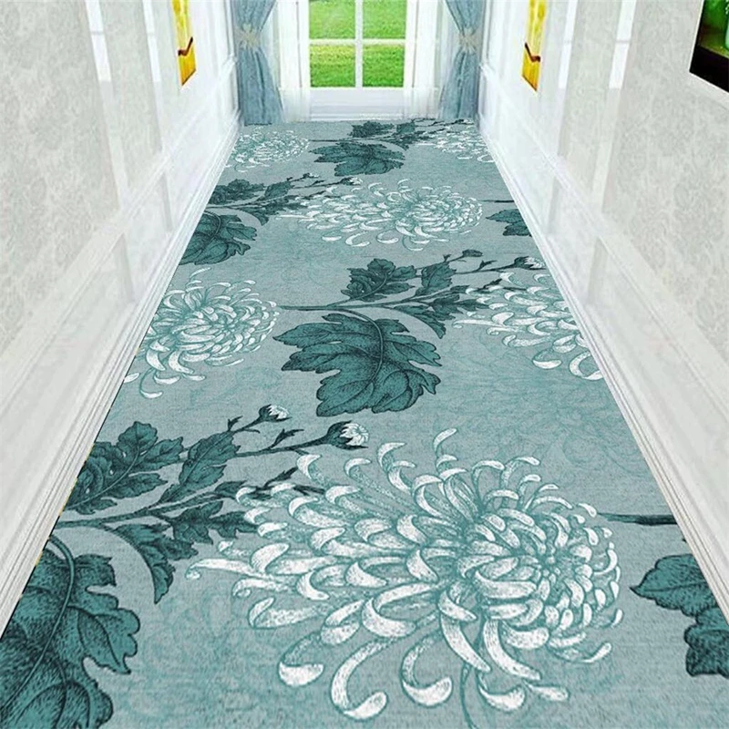 3D Gloden цветочный принт коврики коридор длинные ковры спальня гостиная кухня ванная комната Противоскользящий Пол Дверной Коврик