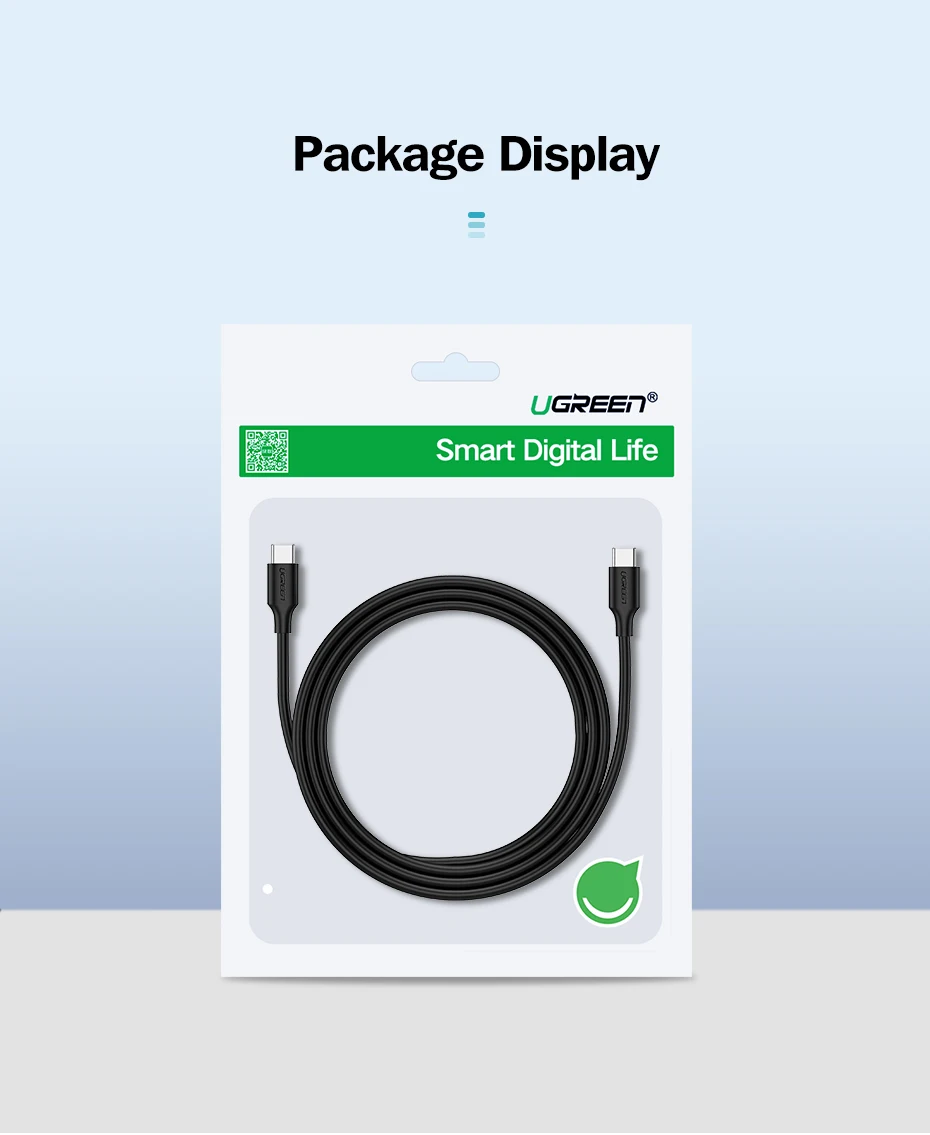 Ugreen 60 Вт USB C к usb type-C кабель для huawei mate 20 PD QC 4,0 Быстрая зарядка кабель для передачи данных для Macbook samsung S9 Plus USB C кабель