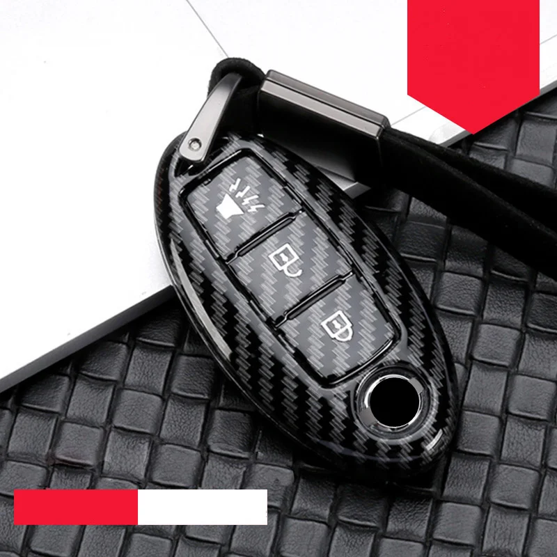 ABS корпус чехол для ключей автомобиля для Nissan A1 A3~ A8 Quattro Q3 Q5 Q7 2009~ автомобильный брелок с кольцом для интерьера - Название цвета: C-black silver