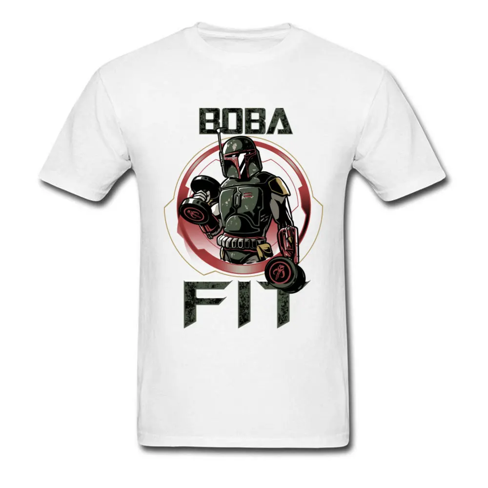 Boba Fit футболка для мужчин забавные Звездные войны тренировки Футболка фирменная Новинка 80s Топы И Футболки с принтом мужская хлопковая одежда ретро Boba Fett рубашка - Цвет: White
