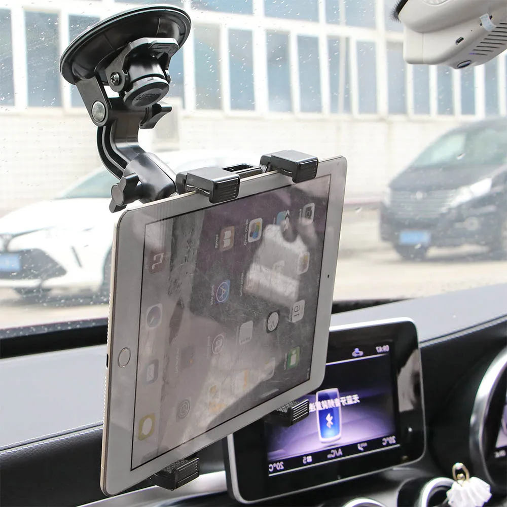 

FORNORM Tablet Car Holder Stand Phone Bracket Desktop Shelf Windshield Car Mount Crib for iPad for Samsung Tab for 7 8 9 10 inch