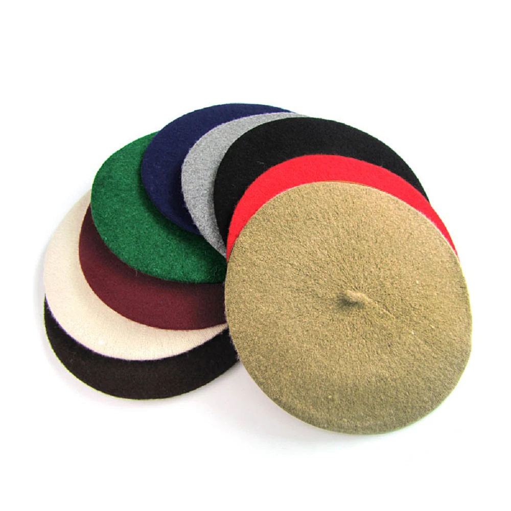 

Hot Sell Fashion Womens Ladies Sweet Solid Warm Wool Winter Beret Takes a Female Cap Girl Beret Female Bonnet Warm Cap Hat Beret