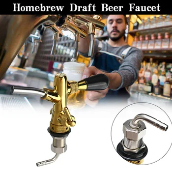 

Stainless Steel Adjustable Beer Tap Faucet G5/8 Golden Draft Beer Faucet Shank With Chrome Plating Tap Beer Homebrew Dispenser