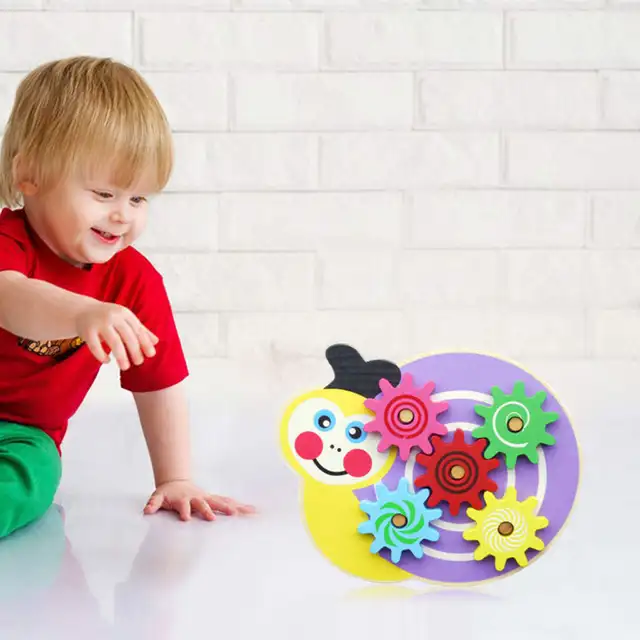 Wood Busy Gears Board Matching Toy Toddler Puzzles Gear Game Montessori Toys for Kids Children Gift 3