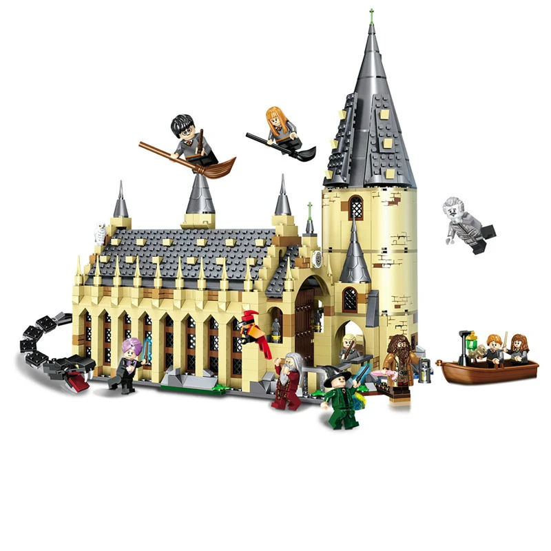 

Building Blocks Bricks Set Compatible with Legoe Hogwart Harri Potters Magic Great Hall Castle Toys for boys girls children Mode