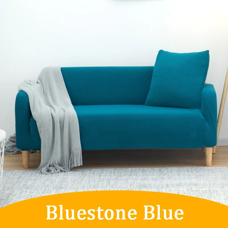 Растягивающийся l-образный скользящий диван, эластичный чехол, домашний текстиль, 3 места, противоскользящие гибкие защитные чехлы для дивана в гостиную - Цвет: Bluestone