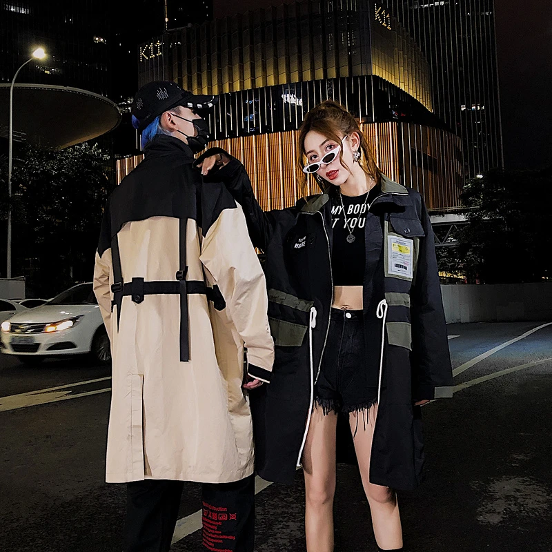 

Hip Hop Windbreaker Jacket Stitching Color 2019 New Men