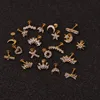 16G Cross Heart Flower Crown Cz Ear Studs Helix Piercing Cartilage Earring Conch Rook Tragus Stud Labret Back Piercing Jewelry ► Photo 2/6