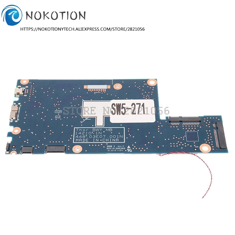 14210-1 14210-1N 448.03E07.001N For ACER Aspire Switch 12 SW5-271 Tablet Motherboard 12.5 inch SR23C M-5Y10C CPU 4G RAM