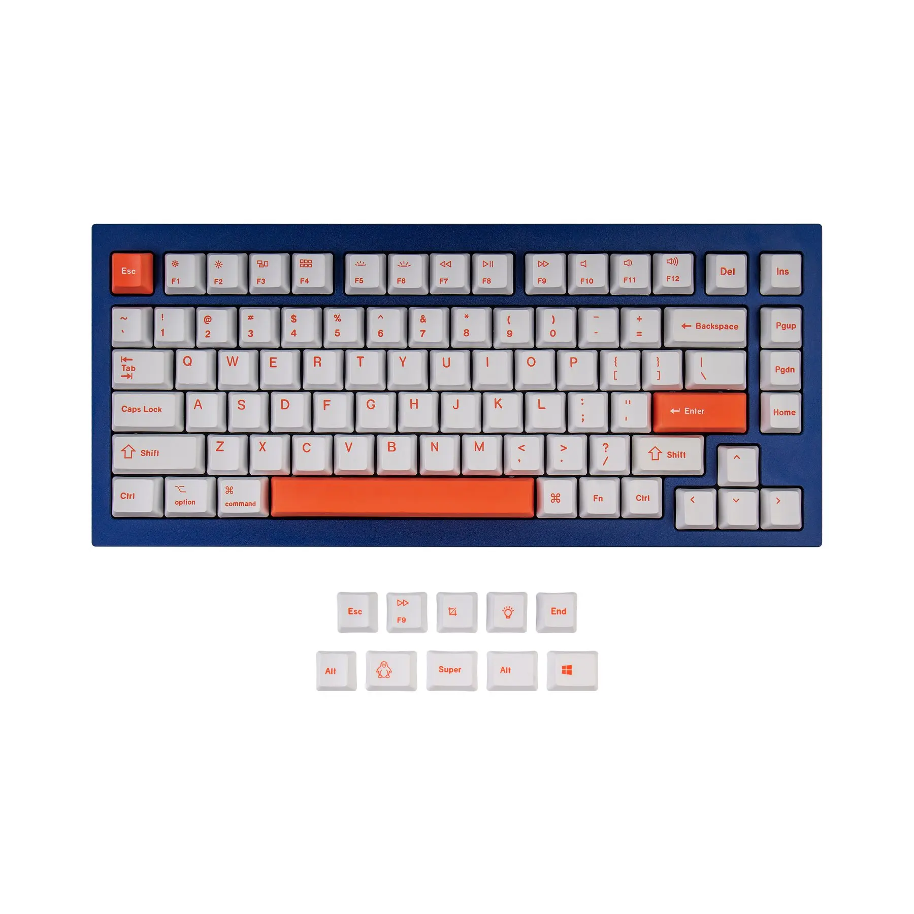 Keychron-tintura-sub Pbt Keycap Grupo Laranja q1 q2 k2