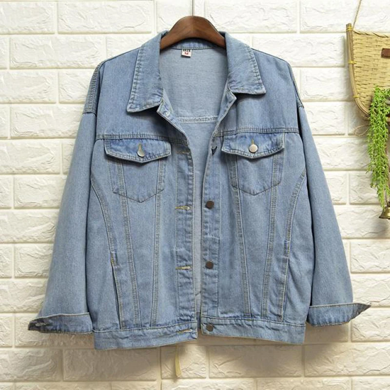 Весенне-осенняя джинсовая куртка Женская свободная Студенческая Корейская версия BF Дикая мода Harajuku стиль Feans Facket Tide женское базовое пальто