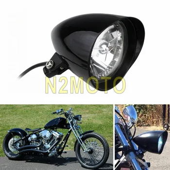 

Motorcycle Custom Headlight H4 12V 60/55W Billet Bullet Visor Head Lamp For Harley Sportster Softail Bobber Chopper Cafe Racer
