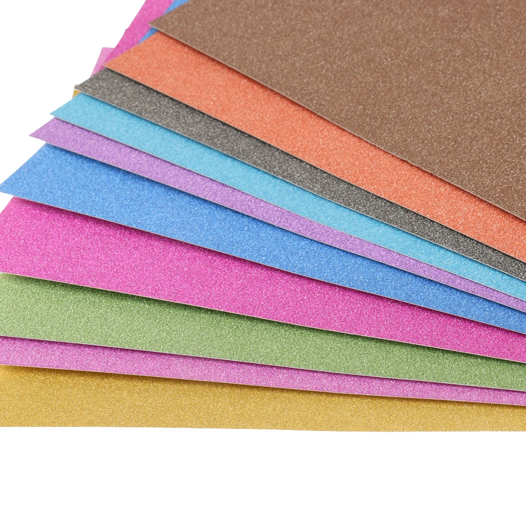 10Sheets/Pack Art Crafts Card Making Paper Glitter Cardstock Paper
