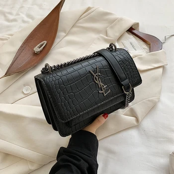 

Insfamous Luxury Brand 2020 New Fashion Crocodile Pattern Chain Messenger Bag Single Shoulder Bag Purses and Handbags Designer