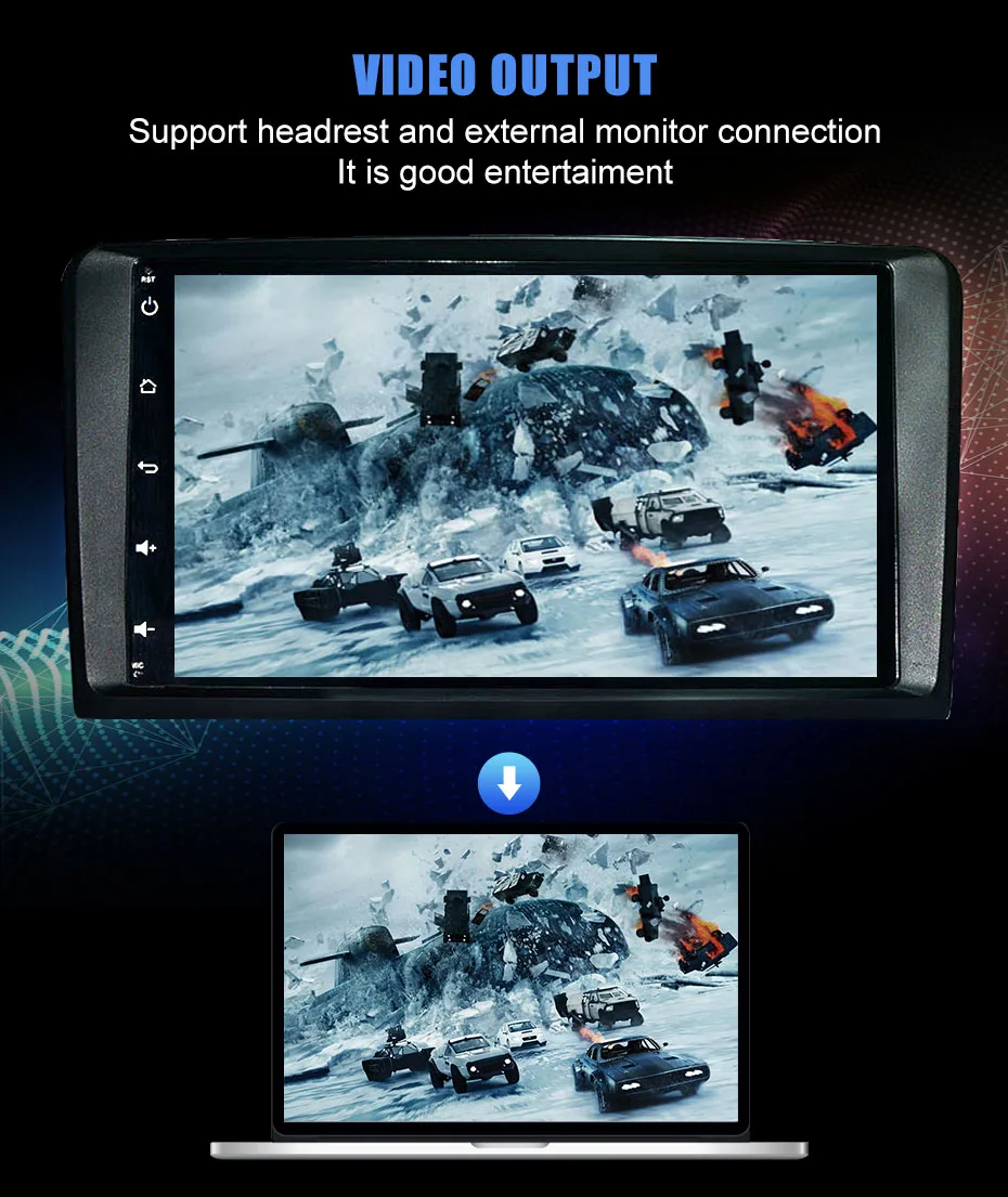 Flash Deal KANOR 1024*600 IPS Android 9.0 2 Din Car Autoradio For Mercedes Benz W164 ML350 ML450 ML500 ML430 X164 GL320 4