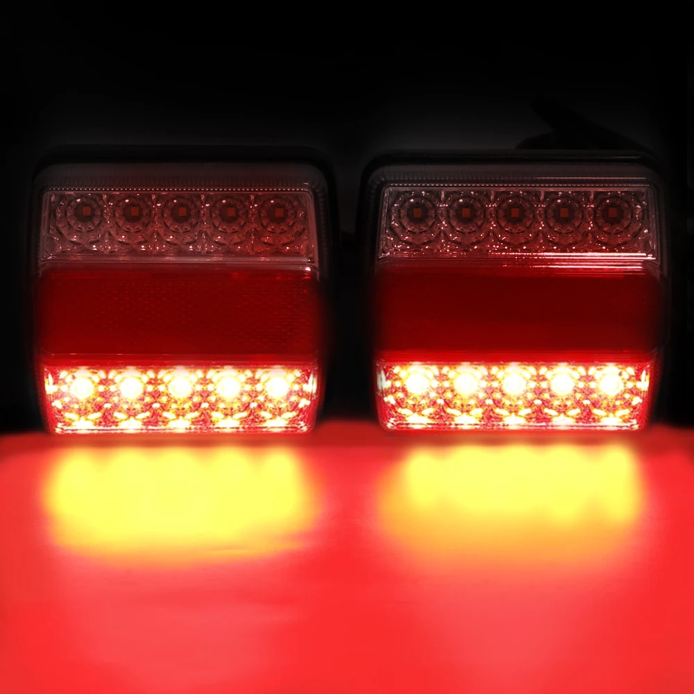 2 Piece/Set 16 LEDs Trailer Tail Light with Magnet Combination Towing Taillight Car Truck Tail Light 12V Number Plate Light