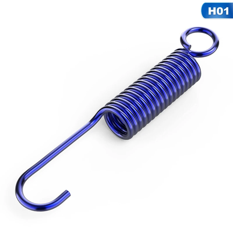 H01 105 мм мотоцикл Bluing Нержавеющая сталь двойной крюк боковая стойка парковочные возвратные пружины - Цвет: H01