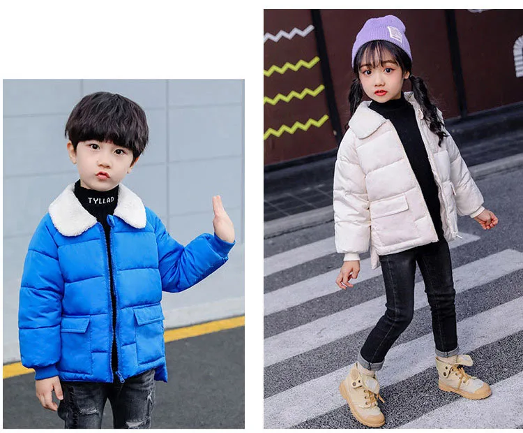 VFOCHI пуховые пальто для мальчиков и девочек детская зимняя куртка с шерстяным воротником, детский зимний комбинезон унисекс, пуховые пальто для мальчиков и девочек плотная зимняя верхняя одежда