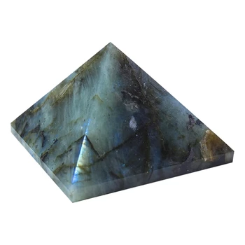 

50mm Natural Labradorite Quartz Crystal Pyramid Point Chakra Energy Healing
