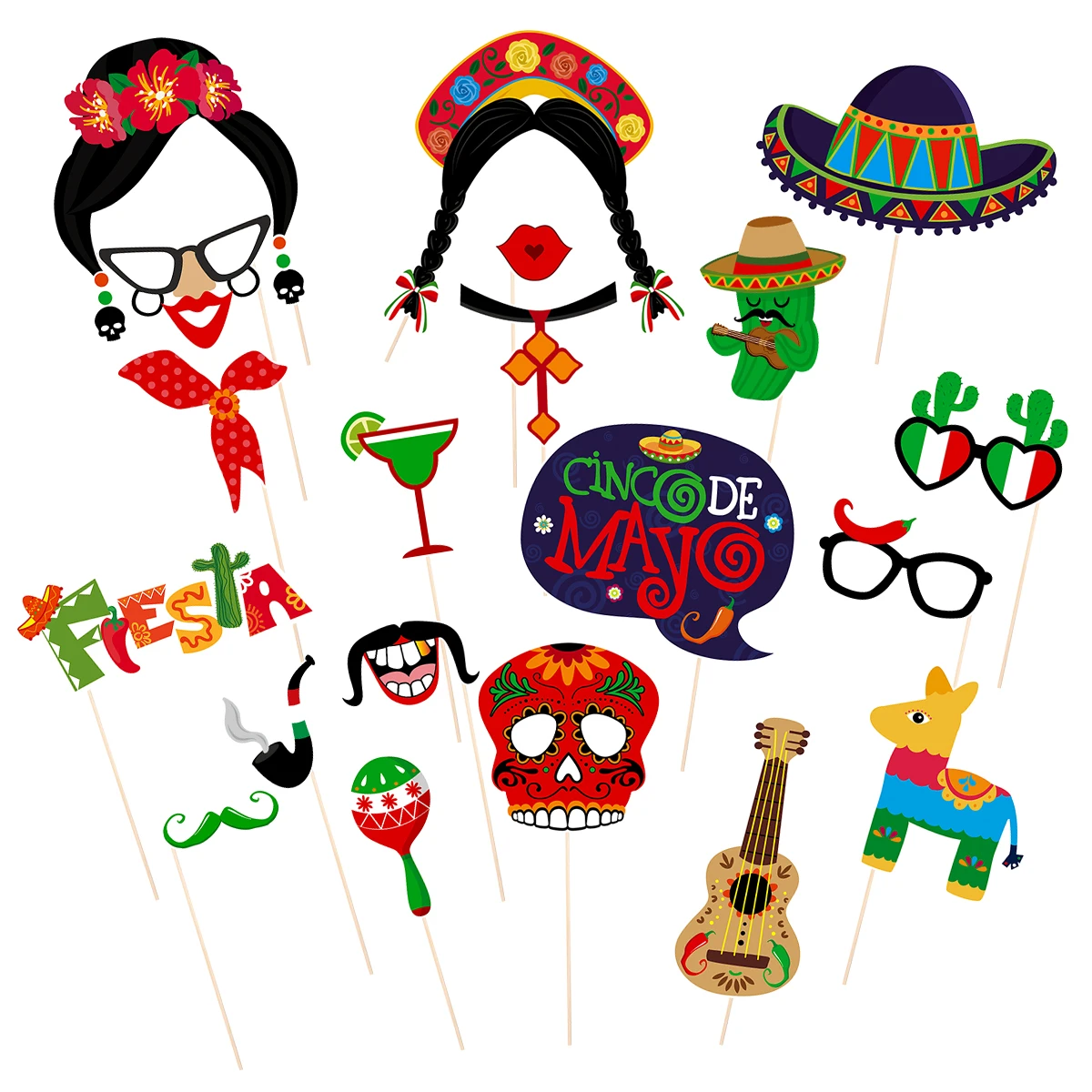 Amosfun accesorios para fotomatón, suministros de Fiesta, utilería de  Carnaval mexicana para boda, recuerdos de Fiesta de cumpleaños, 20  Uds.|Accesorios de fotomatón| - AliExpress