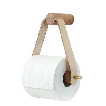 

Wall Vertical Roll Paper Holder Wooden Storage Home Hotel Restaurant Sturdy Easy Install Functional Toilet Paper Holder