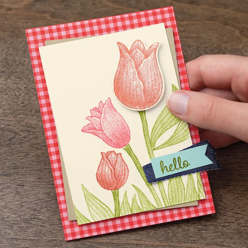 

Tulip Flowers Metal Cutting Dies and Rubber Stamps for Scrapbooking Crafts Stencils Card Making Album Sheet Decorative Stamps
