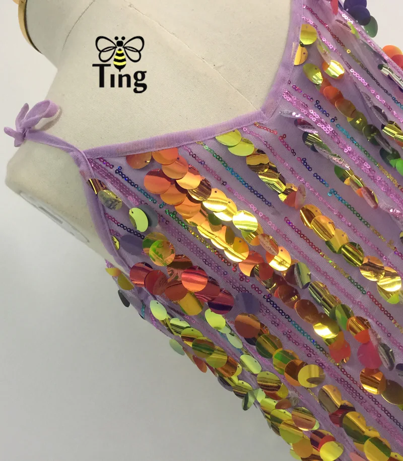 Tingfly New Arrivals Summer BlingBling Shiny Sequined Party Dresses Sexy Strap Glitter Club Dress Boho Fashion Casual Vestidos
