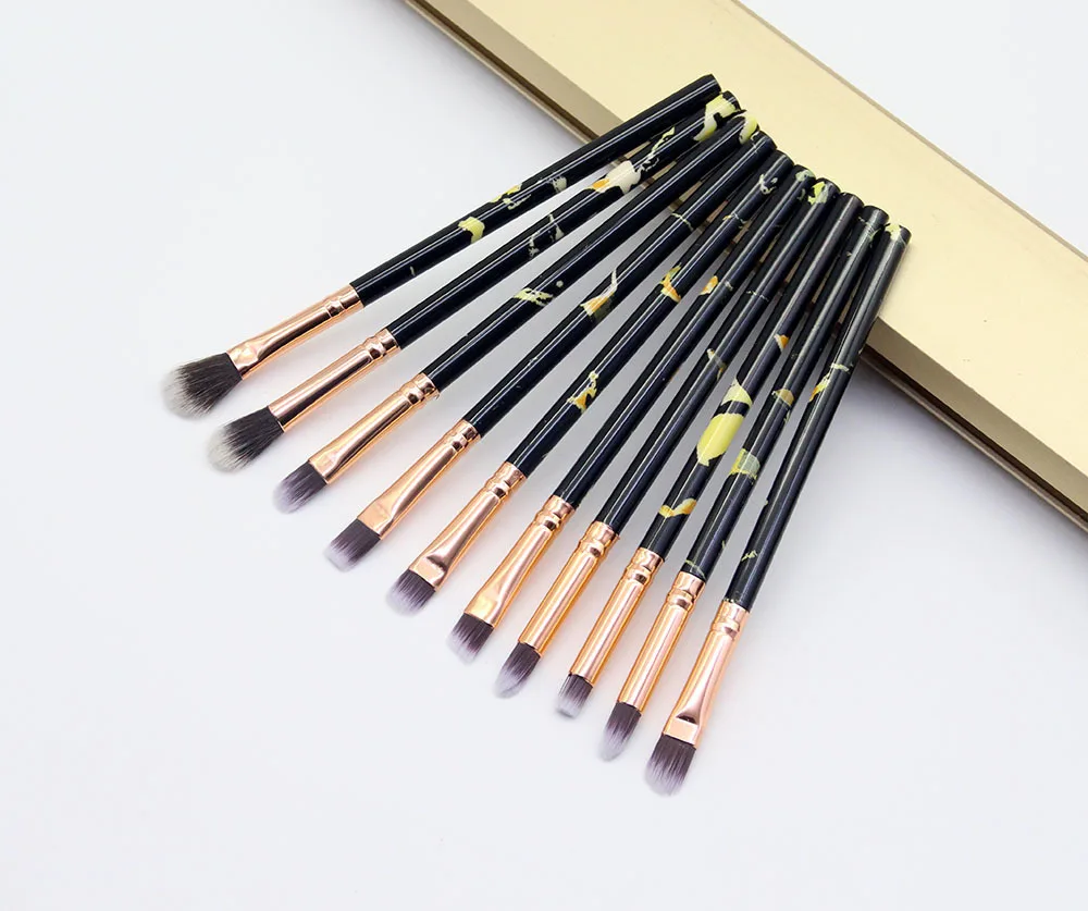 Cross Border for 10 Marbling Eyeshadow Brush Plastic Handle Eye Makeup Brush Eye Beauty Tool Kit
