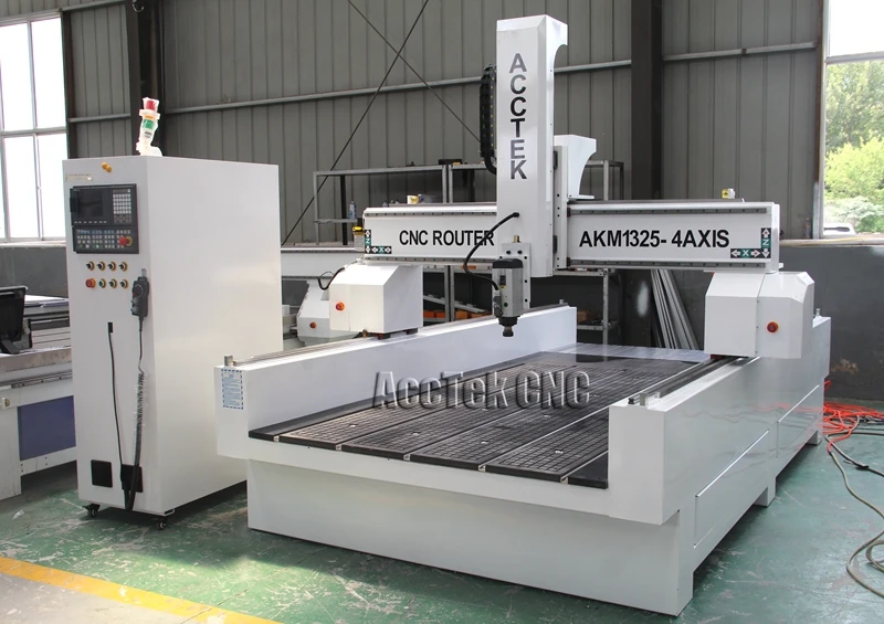 AccTek AKM1325-4axis вращающийся HSD воздушный охлаждающий шпиндель 4 оси ЧПУ маршрутизатор для продажи