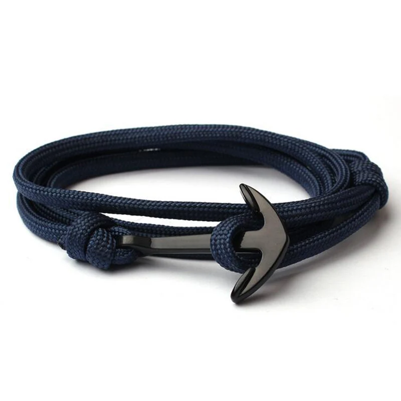 NIUYITID черный Паракорд якорь браслет для мужчин Braccialetti Donna Man Bracalete регулируемые ювелирные изделия ручной Шарм