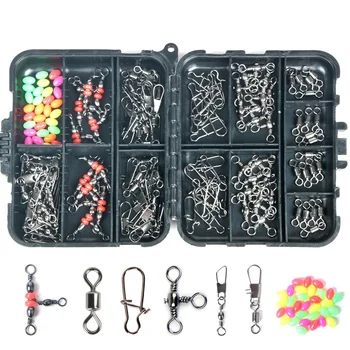 

140 PCS Luya Fishing Accessories Fishing Gear Set Swivel Connector Sea Fishing Sandfish Set Box Fishing Tools and Equipment