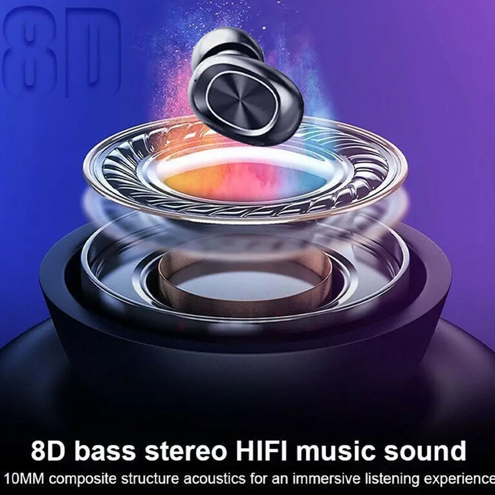 Lutiore Wireless Bluetooth Earphones 5 0 Touch Control TWS Bluetooth Earbuds Waterproof Supper Bass 9D Stereo Music Head