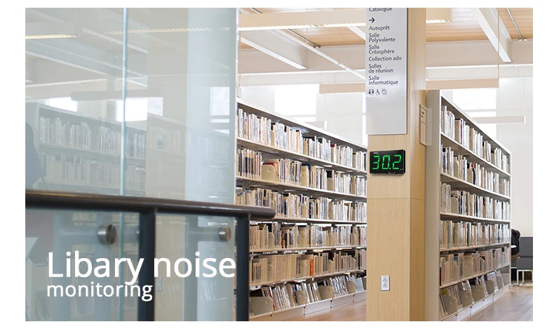 SNDWAY 30-130dB Wall-mounted Digital Sound Table Sound Level Meter for Audio dB Level Decibel Meter Noise Analog VU Green Light