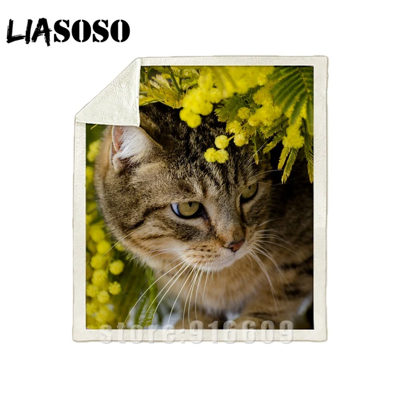 Диван-кровать с рисунком, для офиса, Harajuku, зимнее животное, кошка, модное одеяло, милый котенок, покрывало, детское, для путешествий, одеяло, для прогулок - Цвет: 20