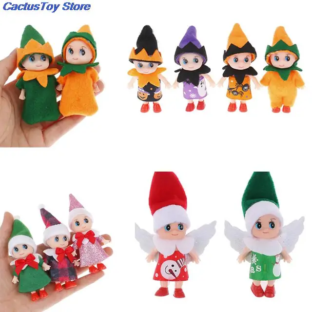 1Pc Halloween Christmas Doll Baby Elves Dolls Movable Arm Leg Elf Doll Dollhouse Toy 2