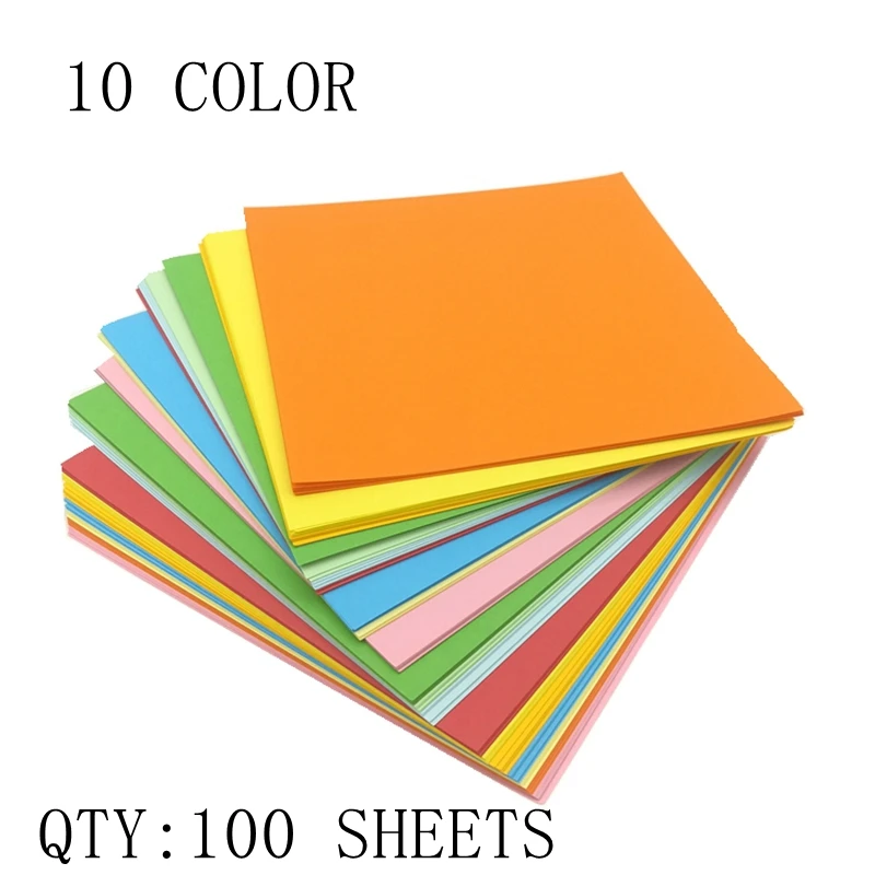 15X15CM 100SHEETS 15 см* 15 см Защита окружающей среды, ручная работа, Детская тонкая оригами, многоцветная жесткая ручка, каллиграфия, цветная бумага для работы - Цвет: 15X15CM 100SHEETS