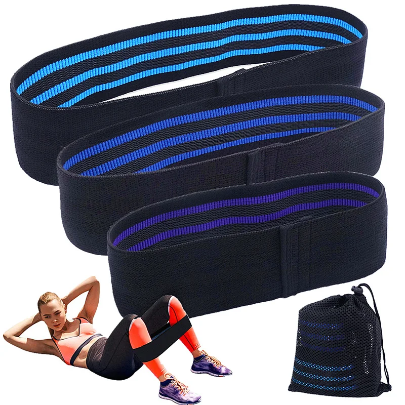 Booty Bands Hip Resistance Bands Set Fabric Non Slip for Fitness Yoga Pilates Legs and Butt Glute Workout Stretching Training - Цвет: Set B  30-60LB