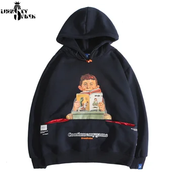 

Lindsey Seader Men Hip Hop Streetwear Hoodie Harajuku Reading Boy Hoodie Sweatshirt 2020 Autumn Pullover Hoodies Design Casual