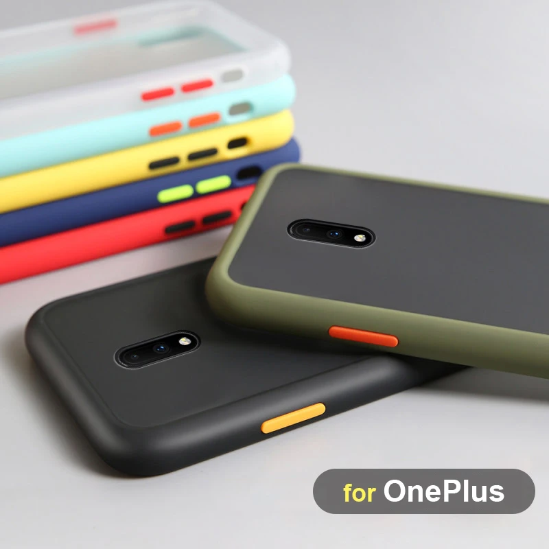 Чехол для OnePlus 6 6T 7 7T Pro Матовый Жесткий чехол из поликарбоната контрастных цветов