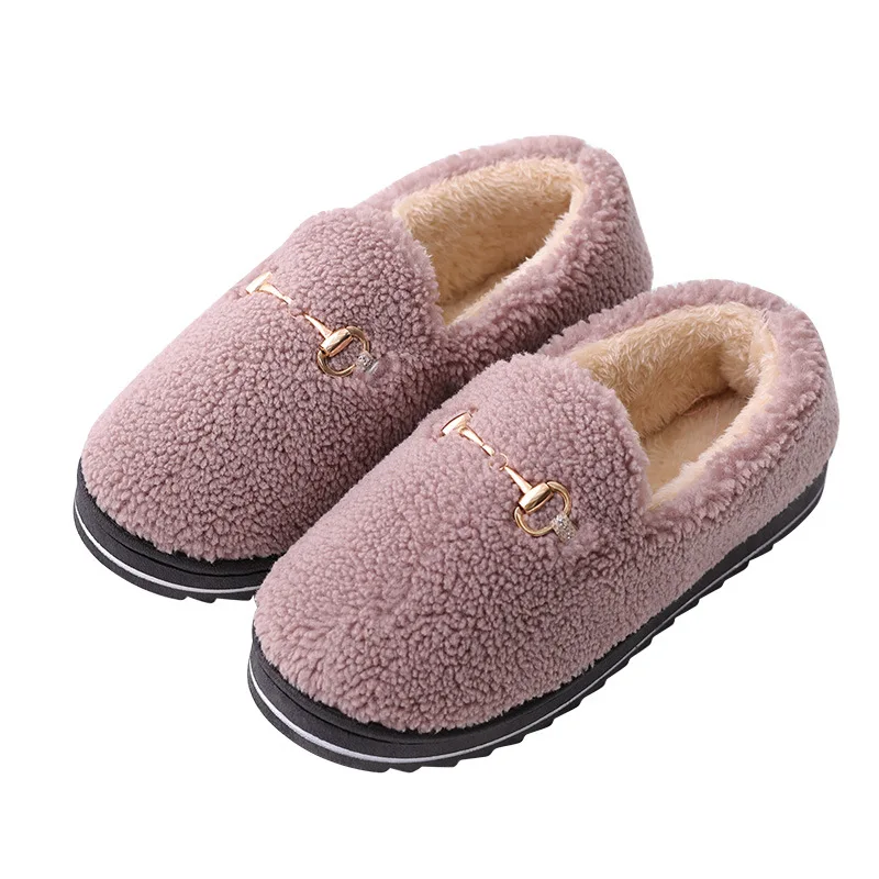 

Suihyung Women Fluffy Slippers 2019 Winter Warm Soft Non-slip Indoor Floor Shoes Plush Cotton Shoes Fleece Home Slippers Slides
