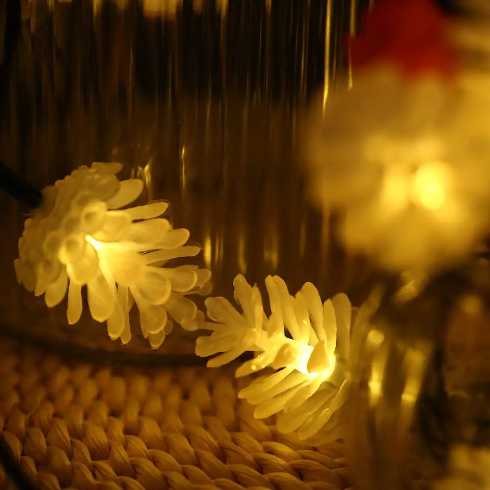 30LED Солнечные Гирлянды 6 м веревка свет сосны в форме конуса 8 режимов декор для вечерние садовые дома двора патио Рождественская елка Ambience - Испускаемый цвет: Warm White