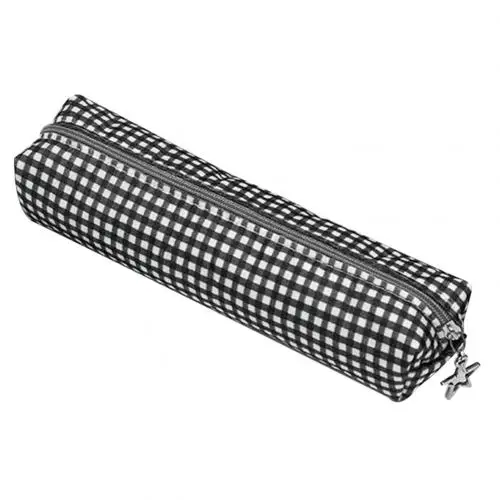 Dark Gray Модный комплект в клетку с принтом карандаша войлока чехол канцелярский чехол для хранения, на молнии для школьных принадлежностей для хранения ручка карандаш линейка ластик лента - Цвет: Dark Gray