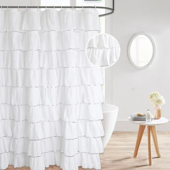 

Silver Silk Shower Curtain Silver Edge Waterproof And Mildew Shower Curtain Bathroom Supplies