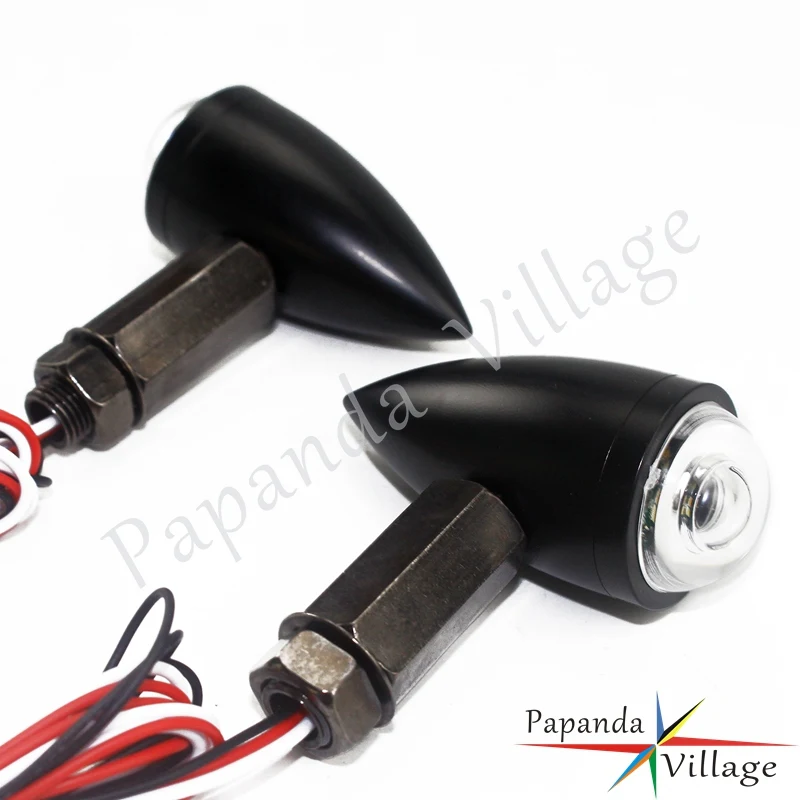 Aluminium Retro Bullet Front Motorcycle Turn Signals Indicators LED Lights For Harley Sportster 883 Iron XL1200 1992-UP Chopper