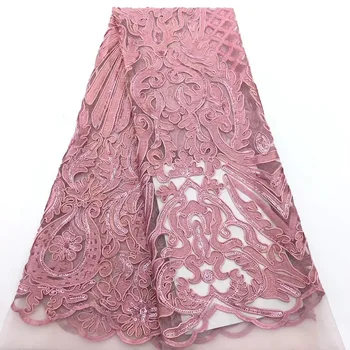 

2019 Newest Arrival Beautiful French Sequins Lace Fabric Net White Fashionable Bright African Lace Fabric For Party Dress CD2895