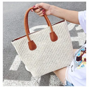 

2020 Summer Straw Large Capacity Beach Bag Women Handbags Bolsos Bags For Women Shoulder Bag Sac A Main Female Travel Handbag
