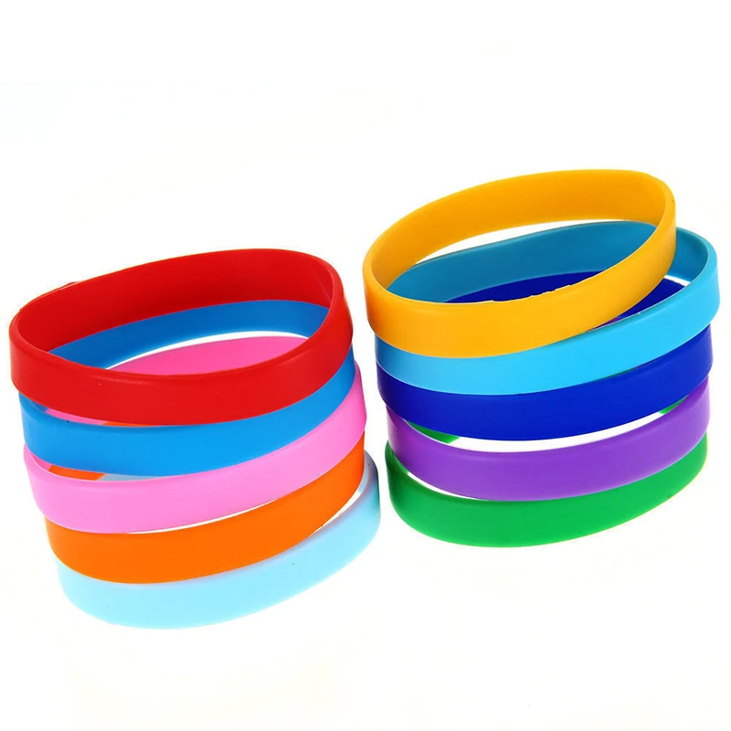 Wholesale Silicone Rubber Wristband Flexible Wrist Band Cuff Bracelet  Sports Casual Bangle For Women